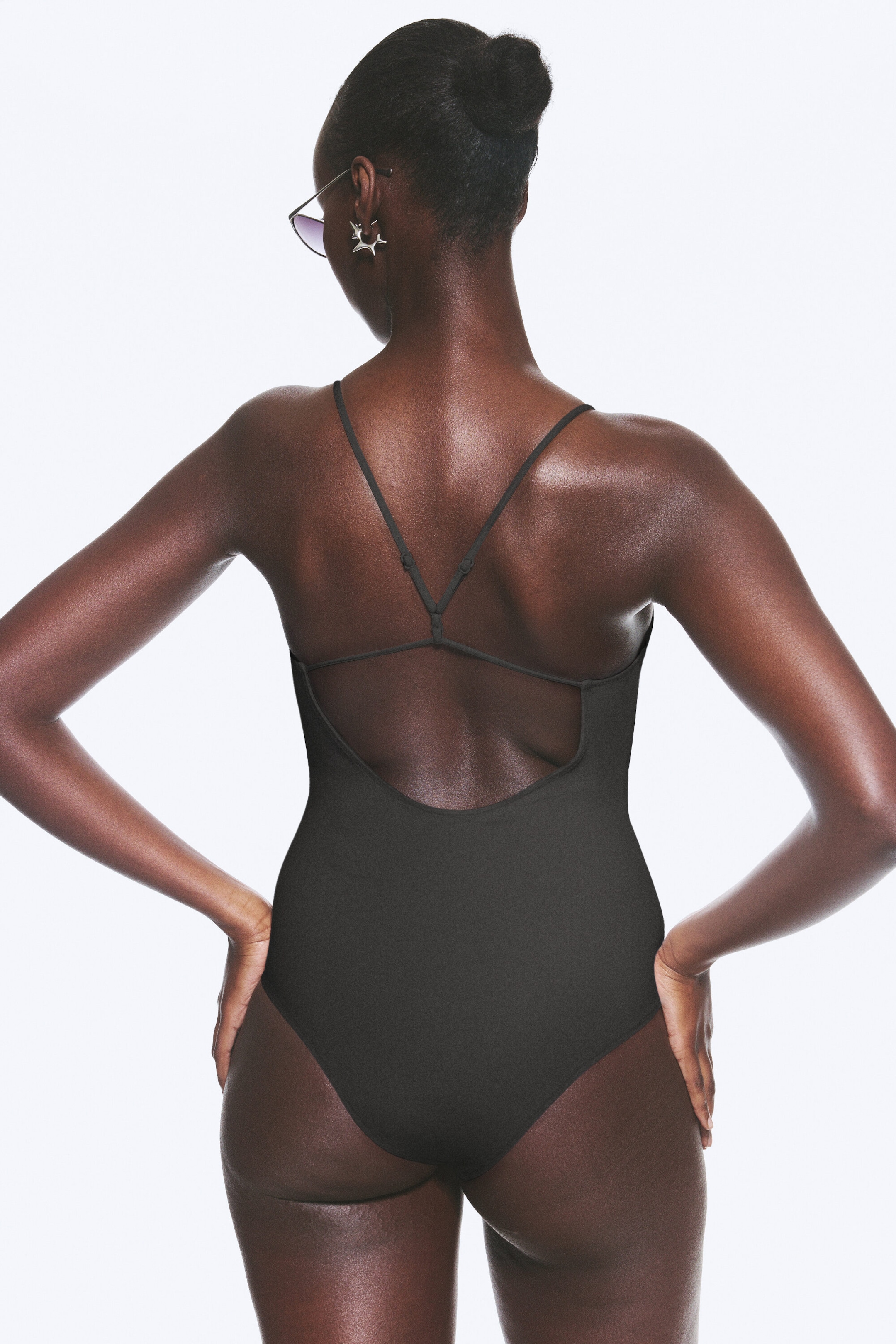 Gris foncé - Maillot de bain dos nageur - 1