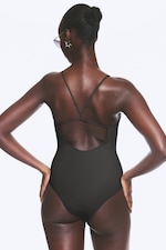 Gris foncé - Maillot de bain dos nageur - 1