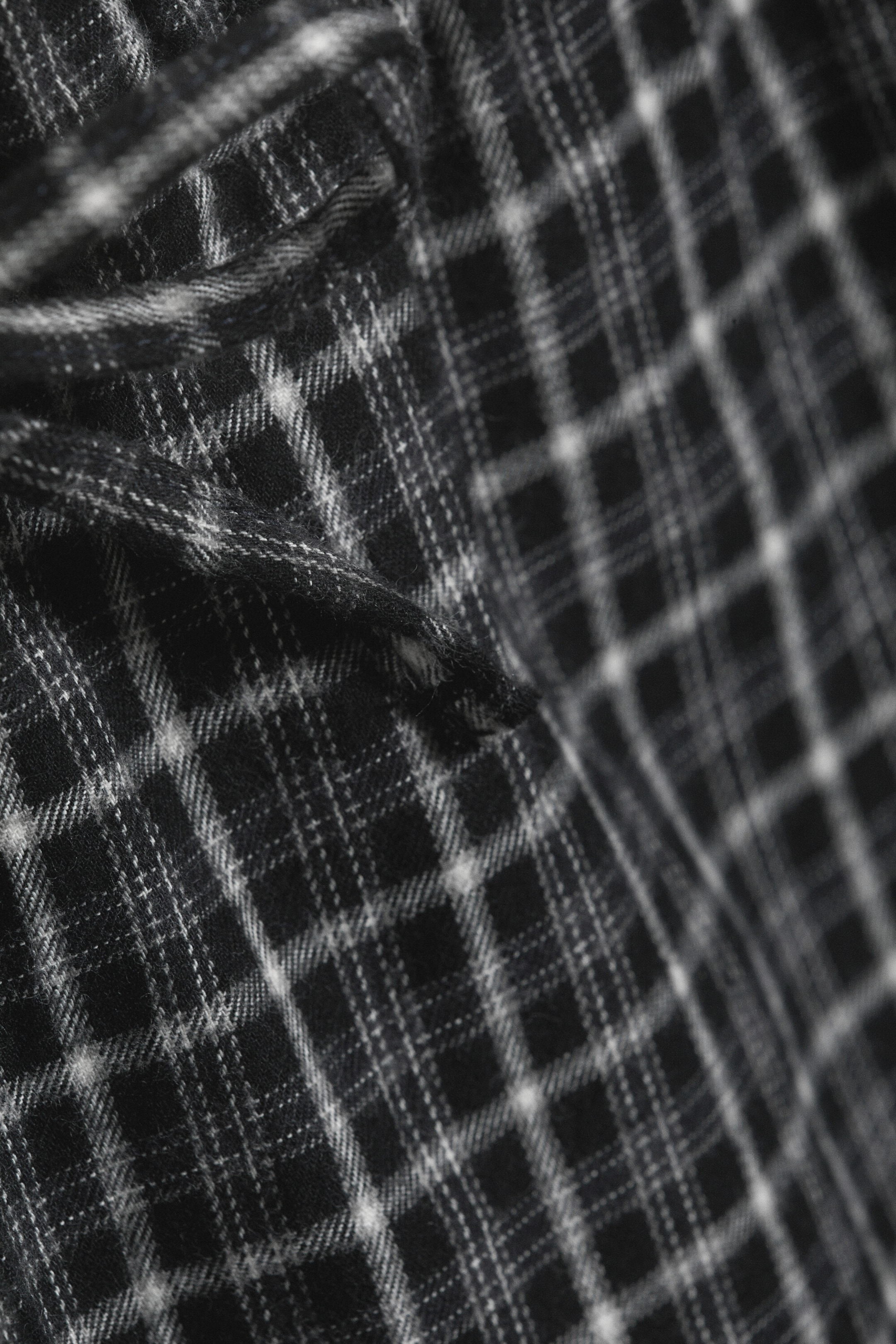 Noir à carreaux - Pantalon de pyjama large en flanelle - 5