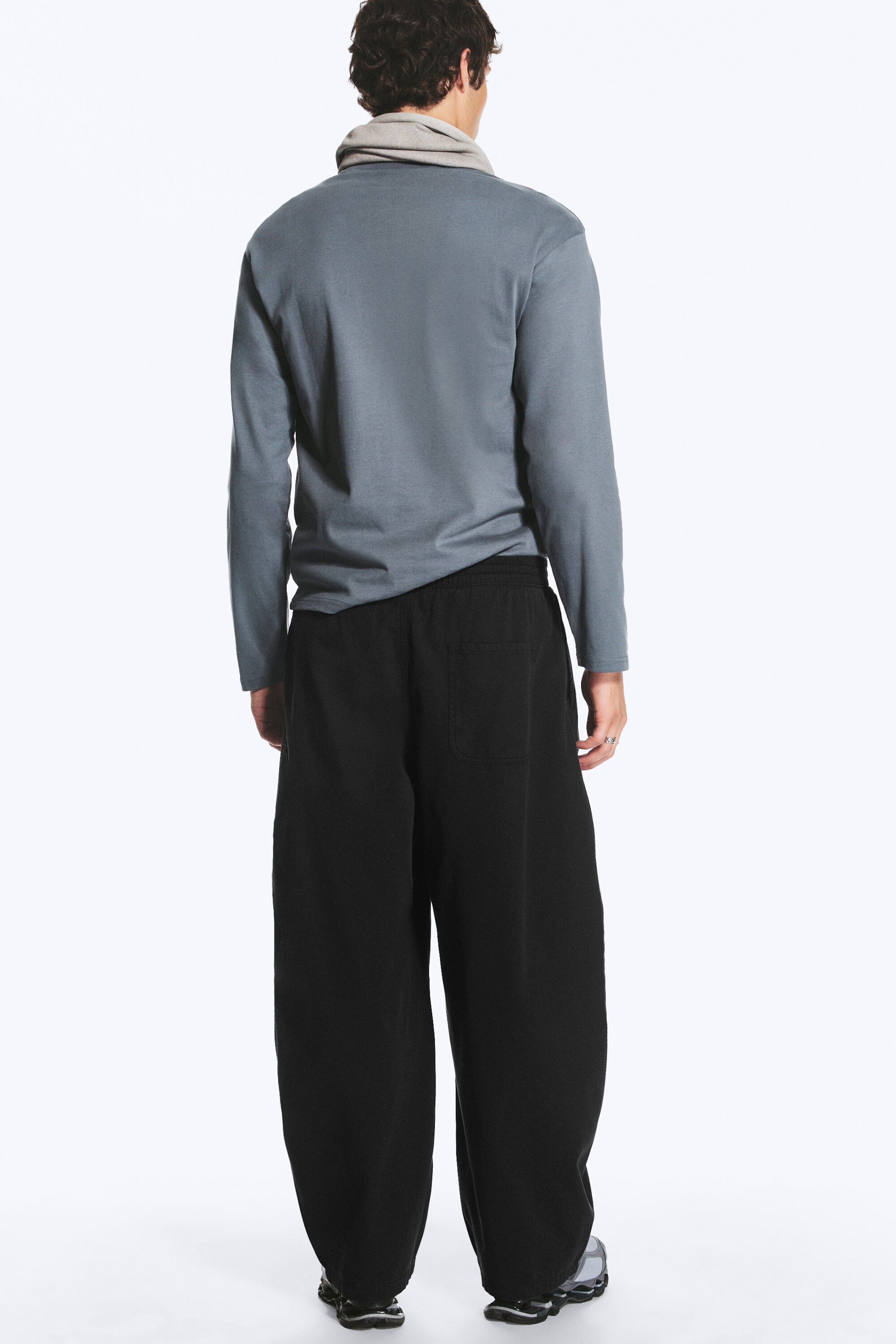Black - Barrel Pull-on Trousers - 3