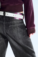 Washed Black - Loosy Lucie Low Rise Regular Flared Leg Jeans - 3