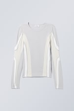 Grau - Langarmtop Rush mit Colour-Block-Design - 0