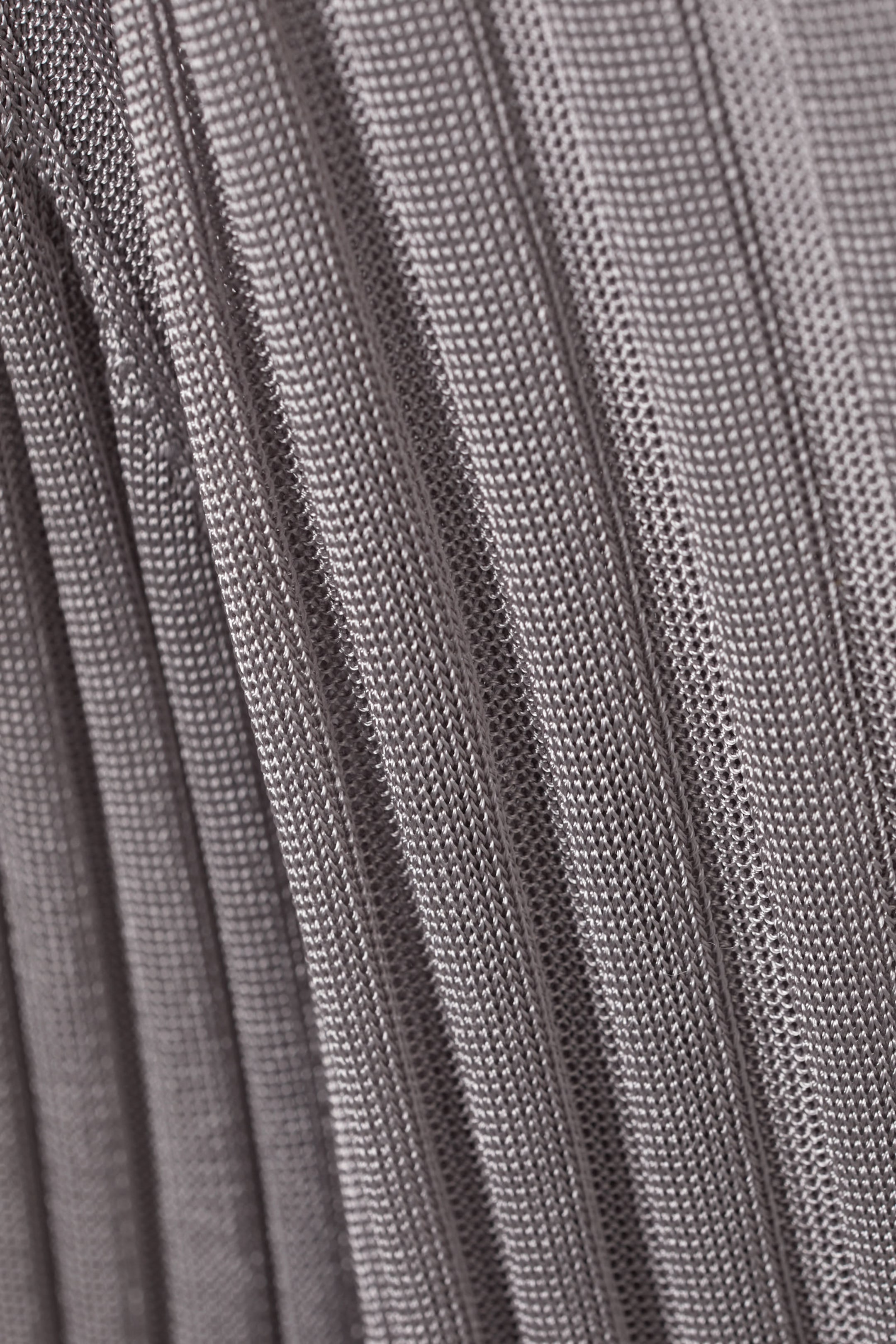 Light Grey - Enora Sheer Knit Long Sleeve Top - 2