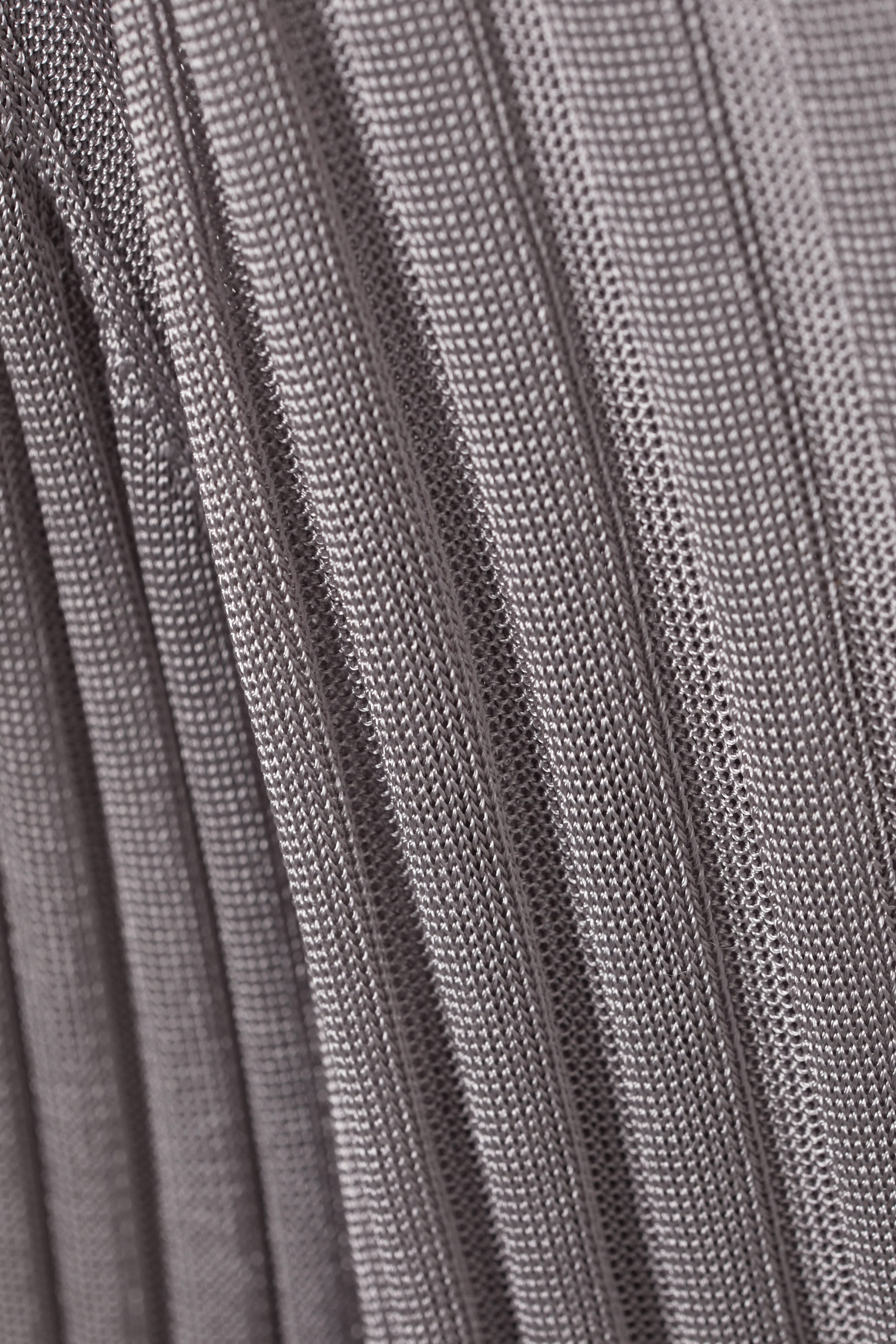 Light Grey - Enora Sheer Knit Long Sleeve Top - 1