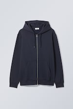 Navy Blue - Standard hettejakke med glidelås - 0