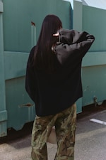 Black - Loose Wool Turtleneck Sweater - 2
