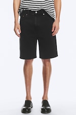 Tonet svart - Galaxy mid waist løse denimshorts - 1