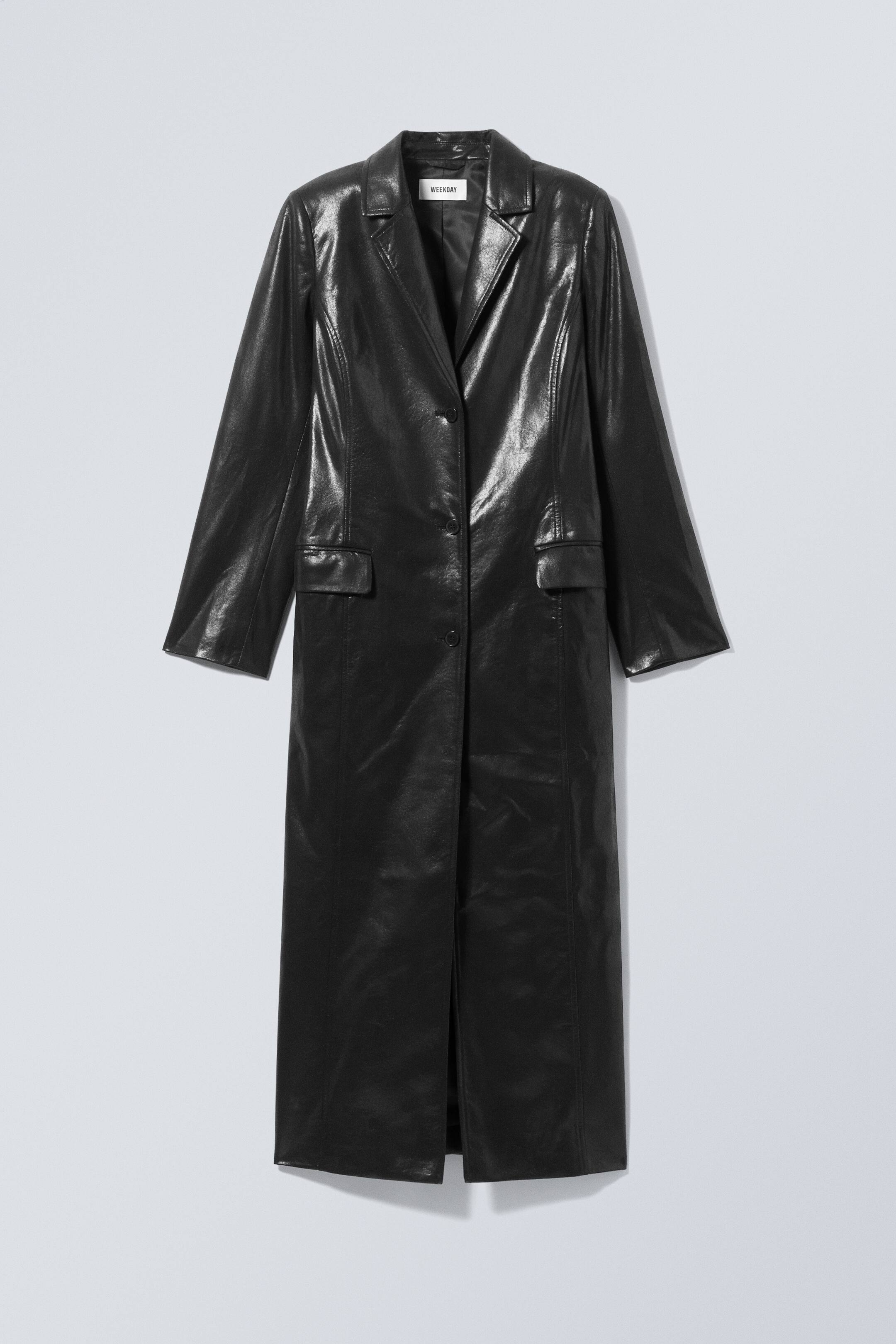 View larger image: Nancy Faux Leather Coat - Shiny Black - Ladies | H&M GB 1