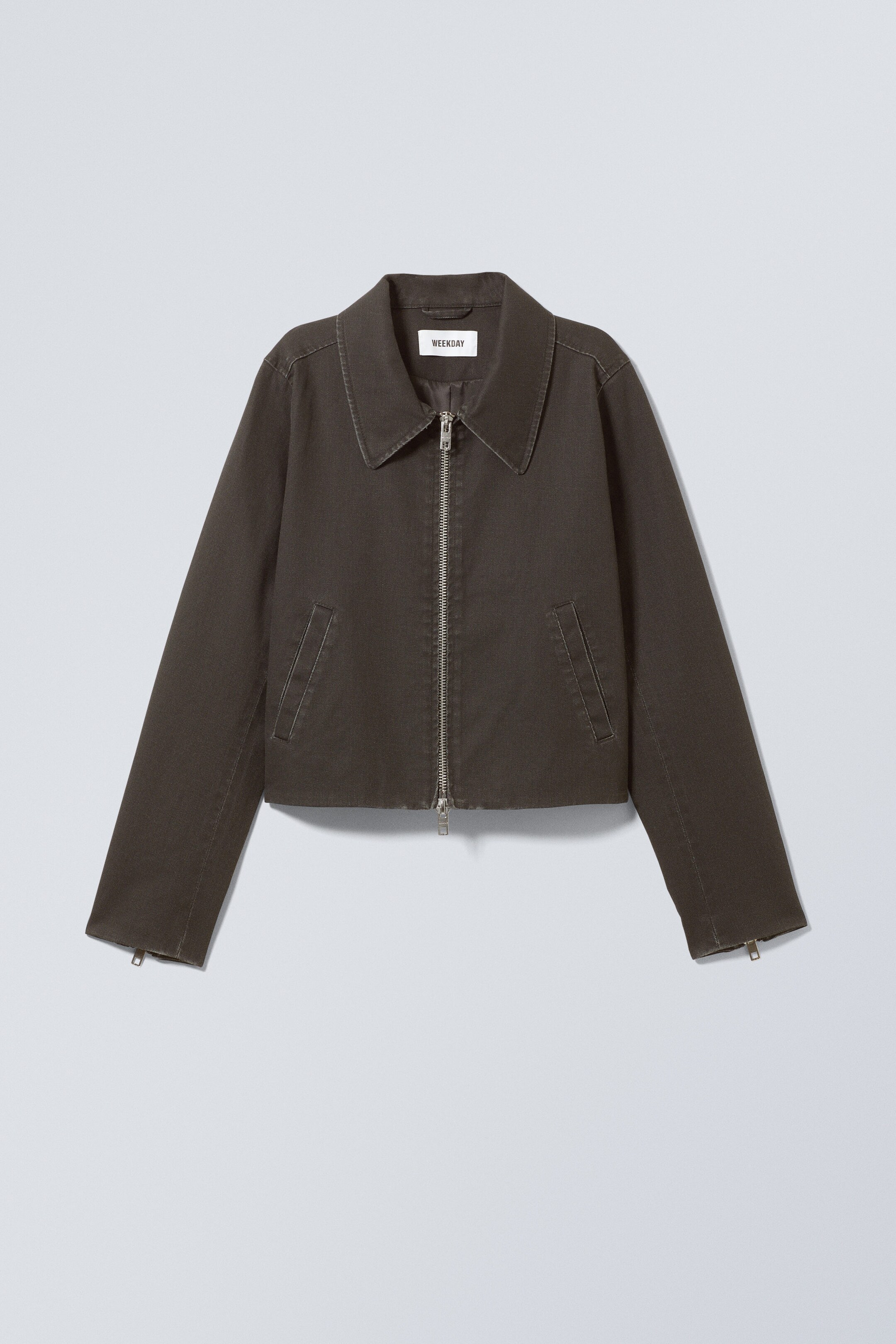 Schwarz - Verkürzte beschichtete Bikerjacke Nemo - 0