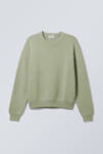 Light Khaki Green - Regular Knitted Cotton Sweater - 0