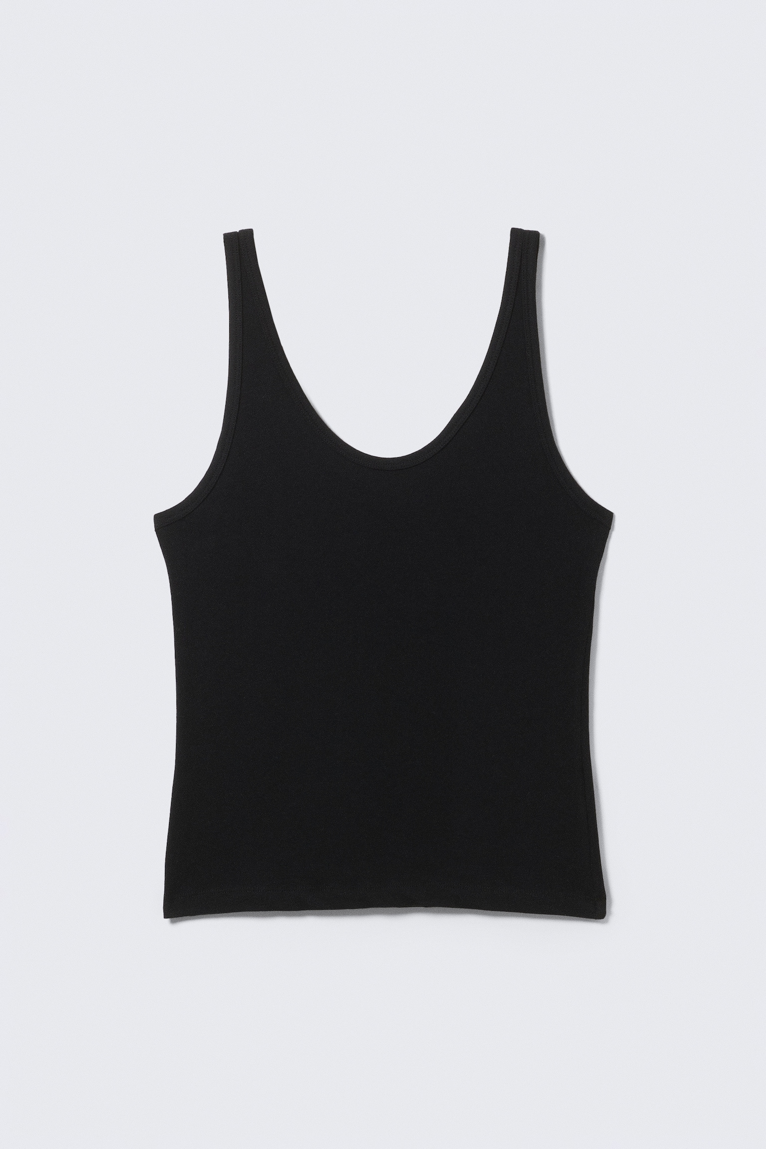 Scoop Neck Tank Top - Black/Off-white