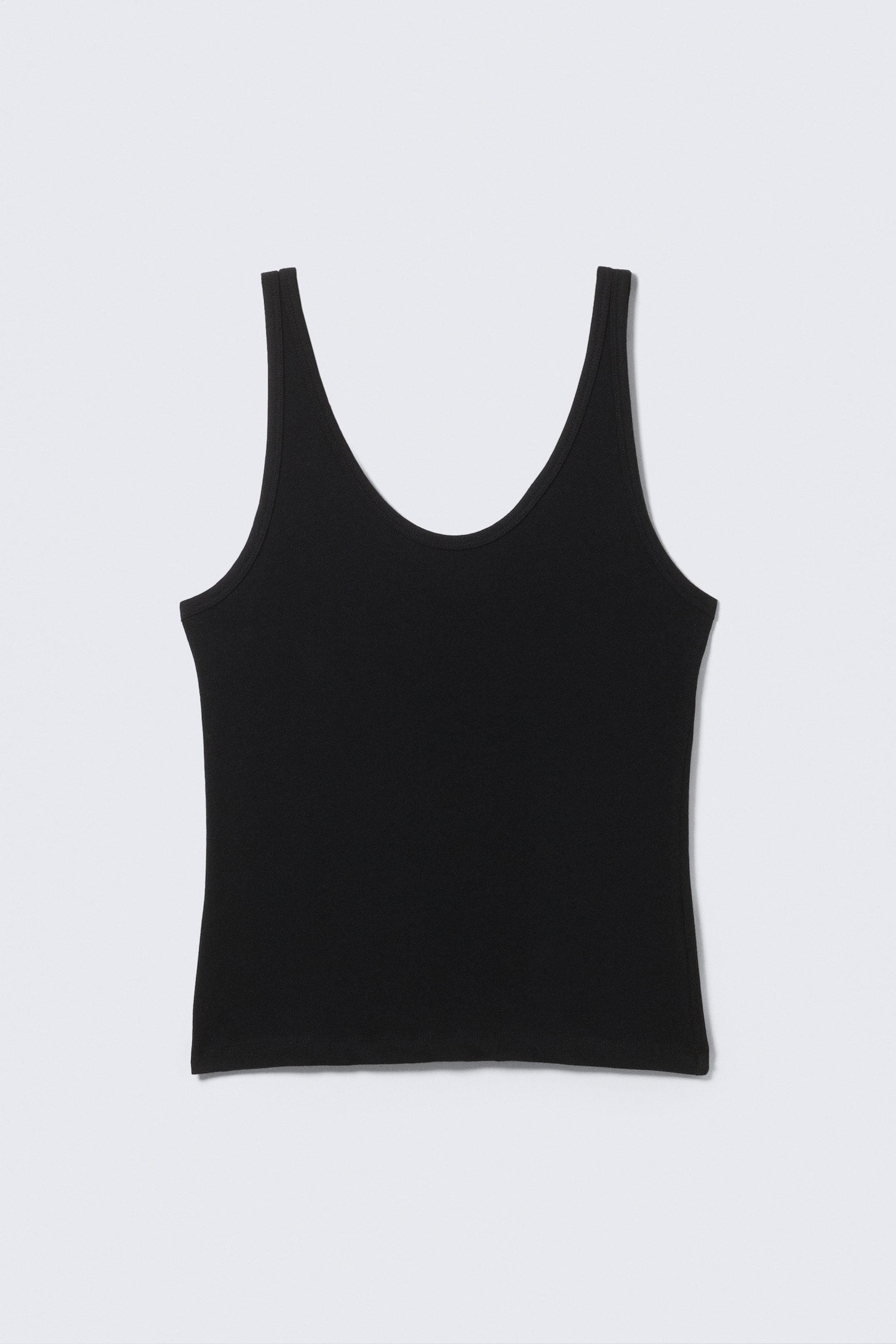 Black - Scoop Neck Tank Top - 3
