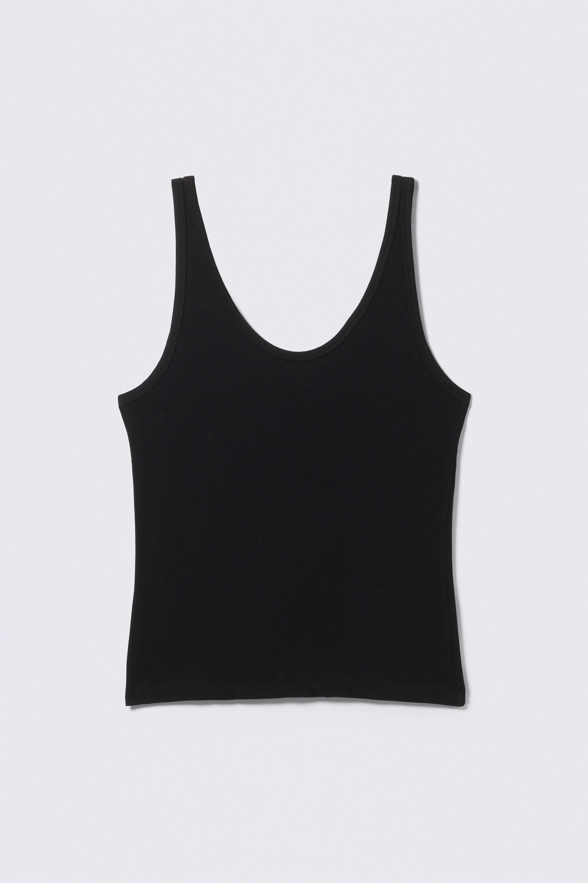 Black - Scoop Neck Tank Top - 3