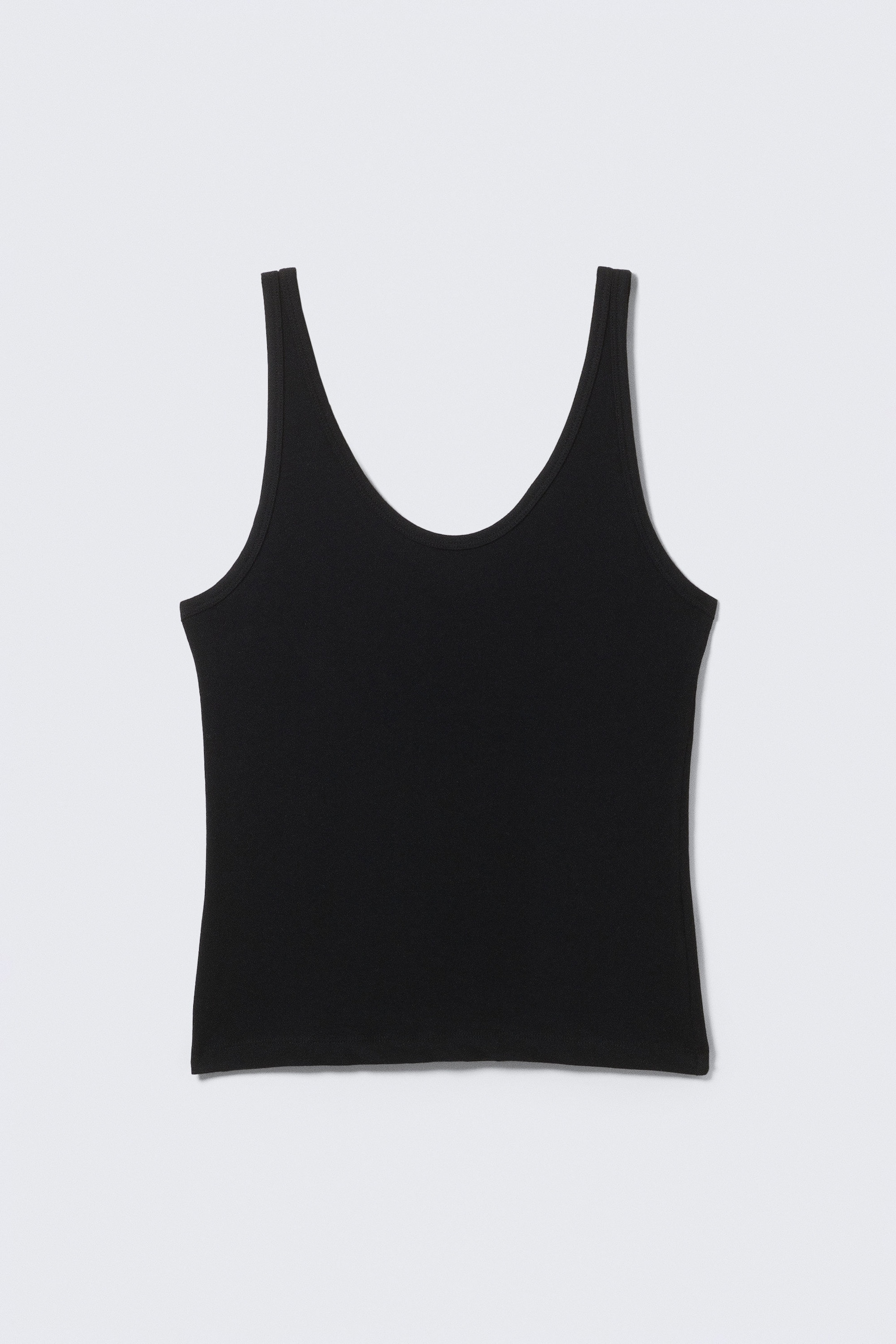 Black - Scoop Neck Tank Top - 1