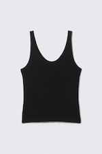 Black - Scoop Neck Tank Top - 0