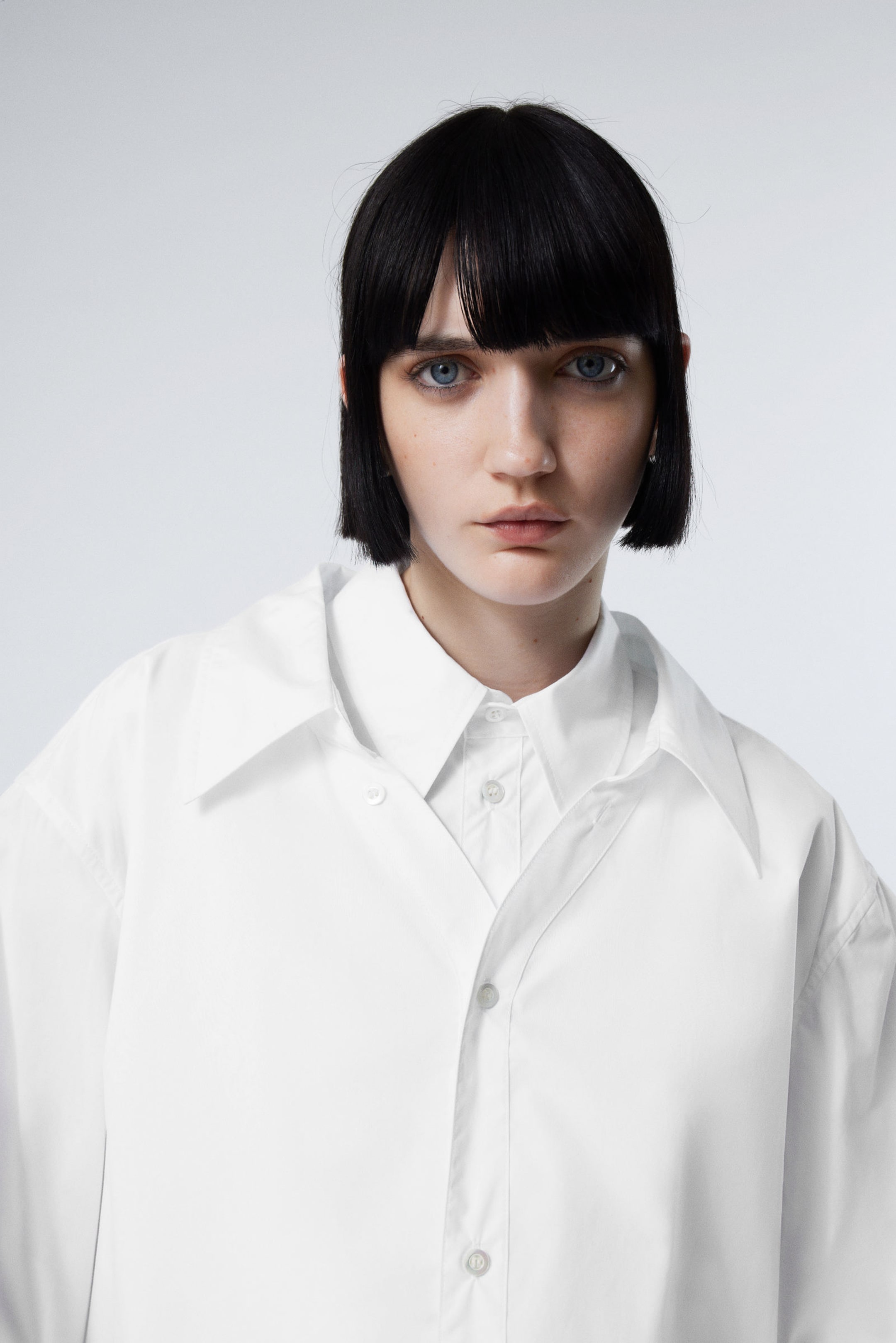 White - Double-Layered Oversized Shirt - 2