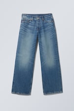 Wave Blue - Ample Low Rise Loose Wide Jeans - 0