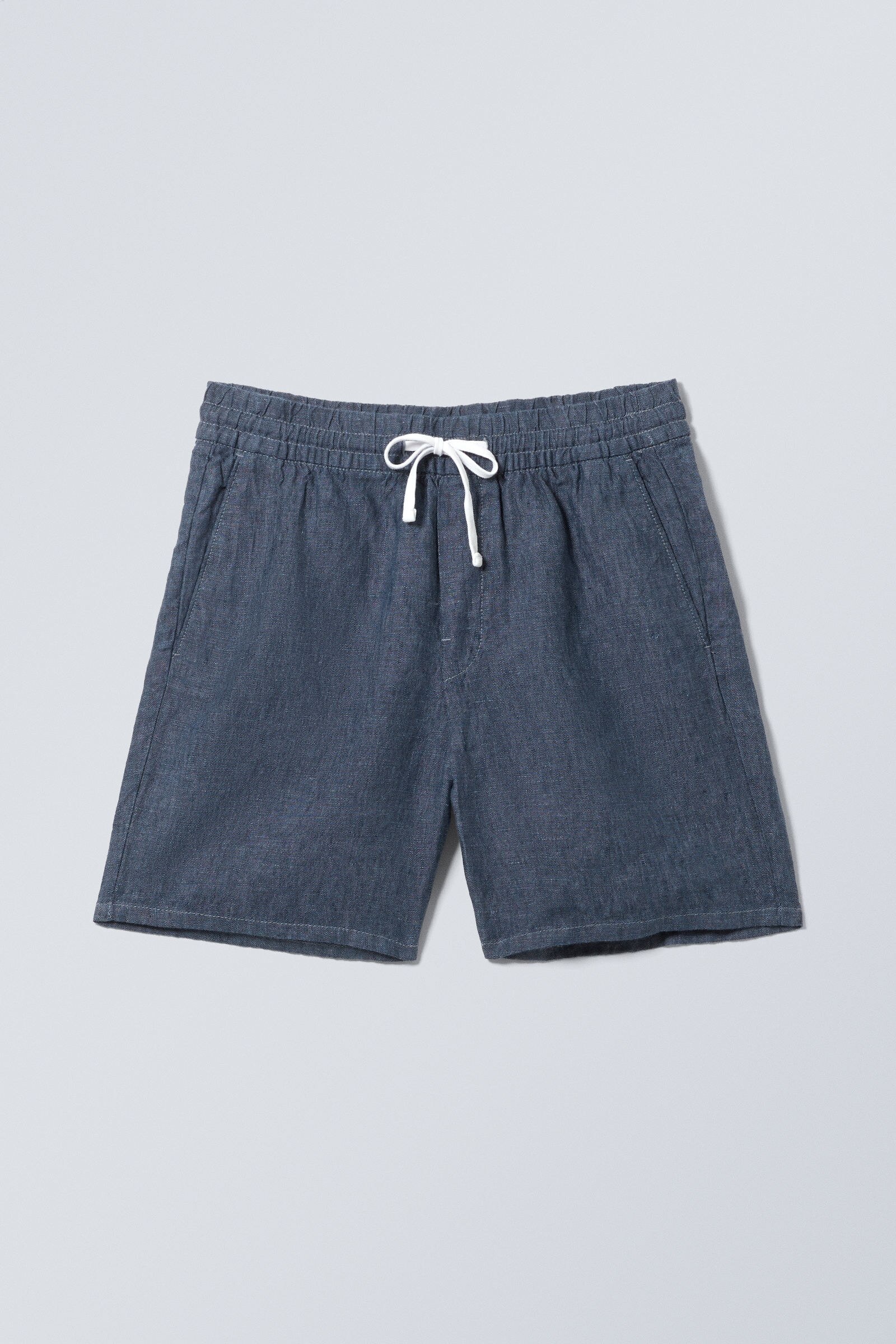 olsen linen shorts - Dark Blue Melange | Weekday WW