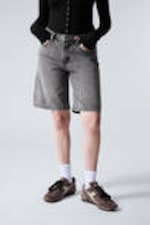 Grey faded - Grijs - Monterey denim short met lage taille - 1