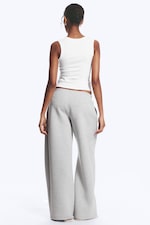 Grey Melange - Relaxed Barrel Leg Scuba Sweatpants - 3
