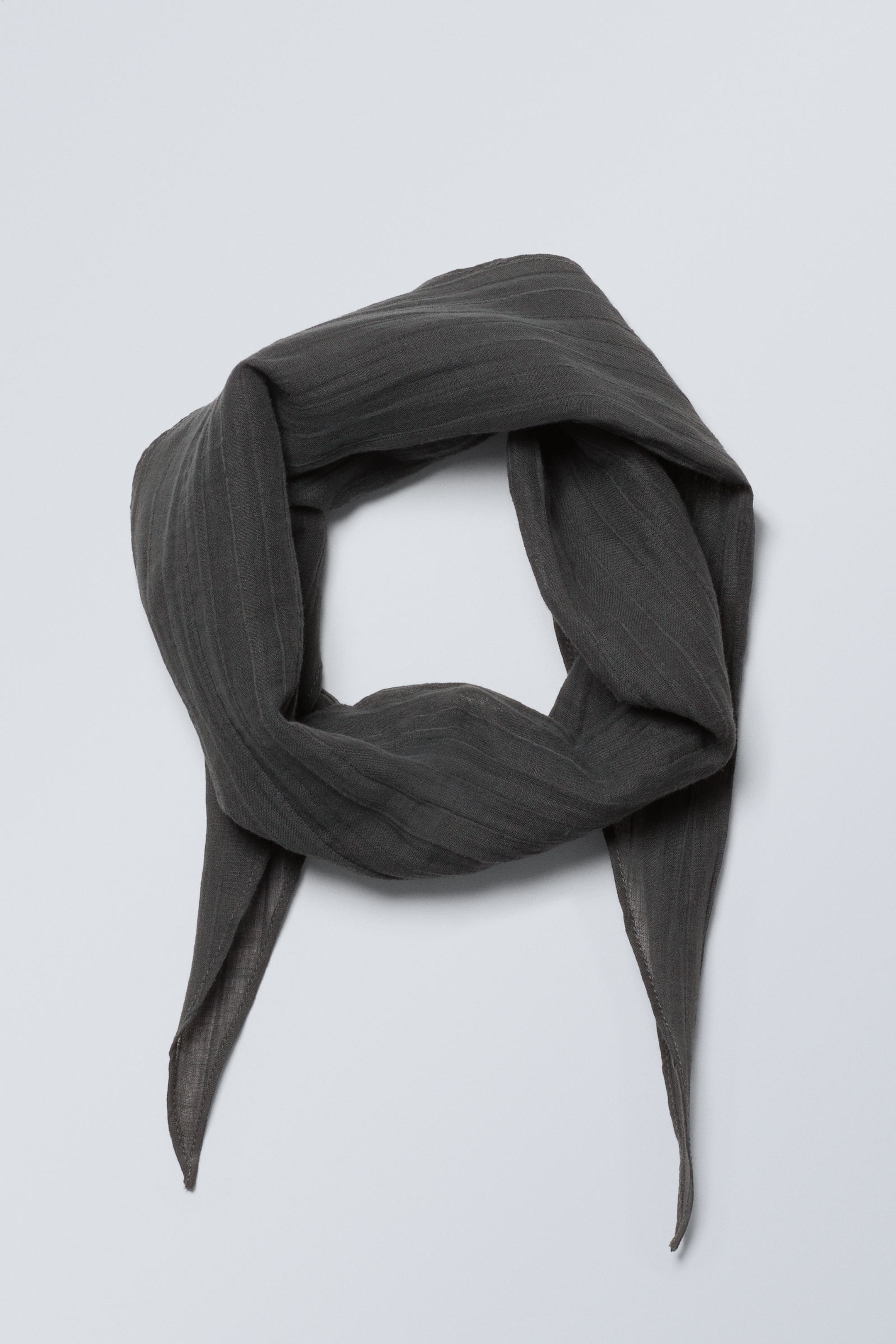 Dark Grey - Structured Ramie-Blend Scarf - 2