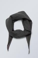 Dark Grey - Structured Ramie-Blend Scarf - 1