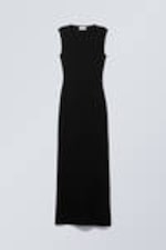 Black - Sleeveless Slitted Maxi Dress - 0