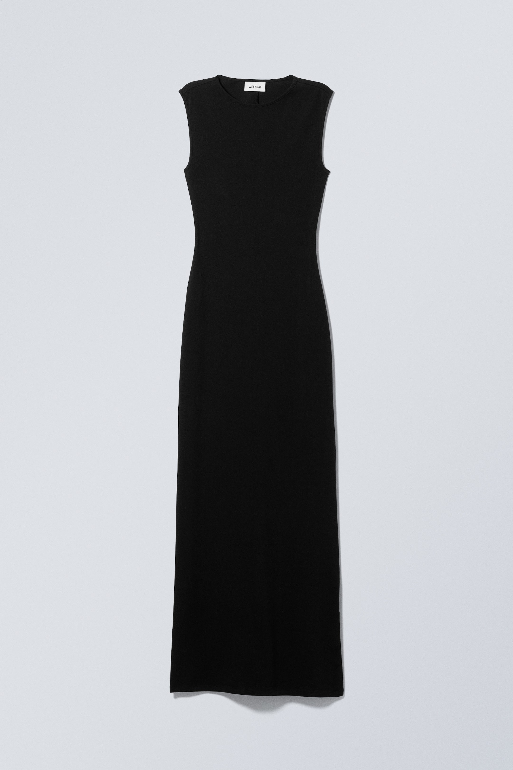 Black - Sleeveless Slitted Maxi Dress - 0