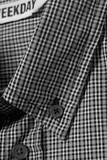 Zwart geruit - Ruimvallend popeline overhemd met knopen - 5