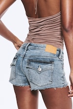 Fresh Blue - Light Blue - Slim Low Rise Denim Hotpants - 3