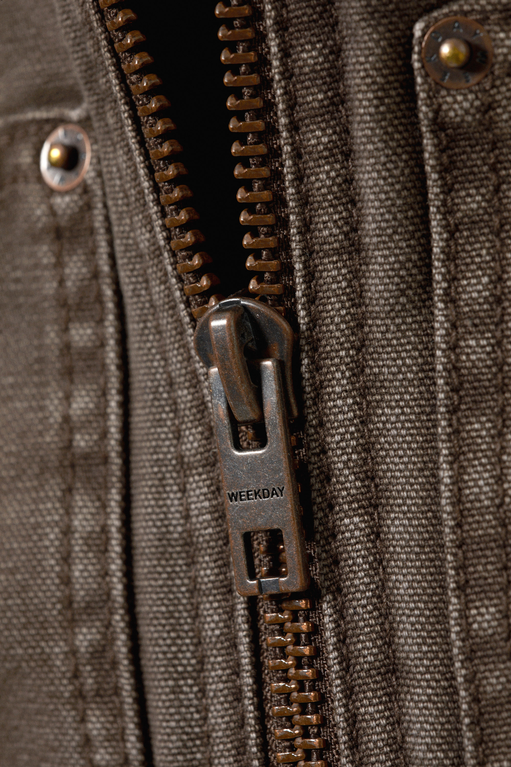 Washed Dark Brown - Relaxed Washed Utility Jacket - 1
