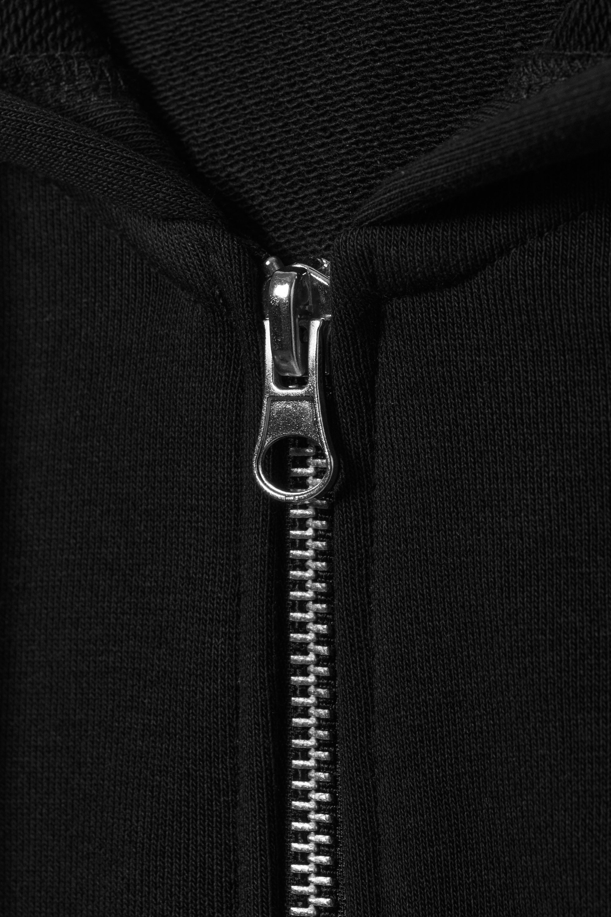 Black - FITTED ZIP HOODIE - 4