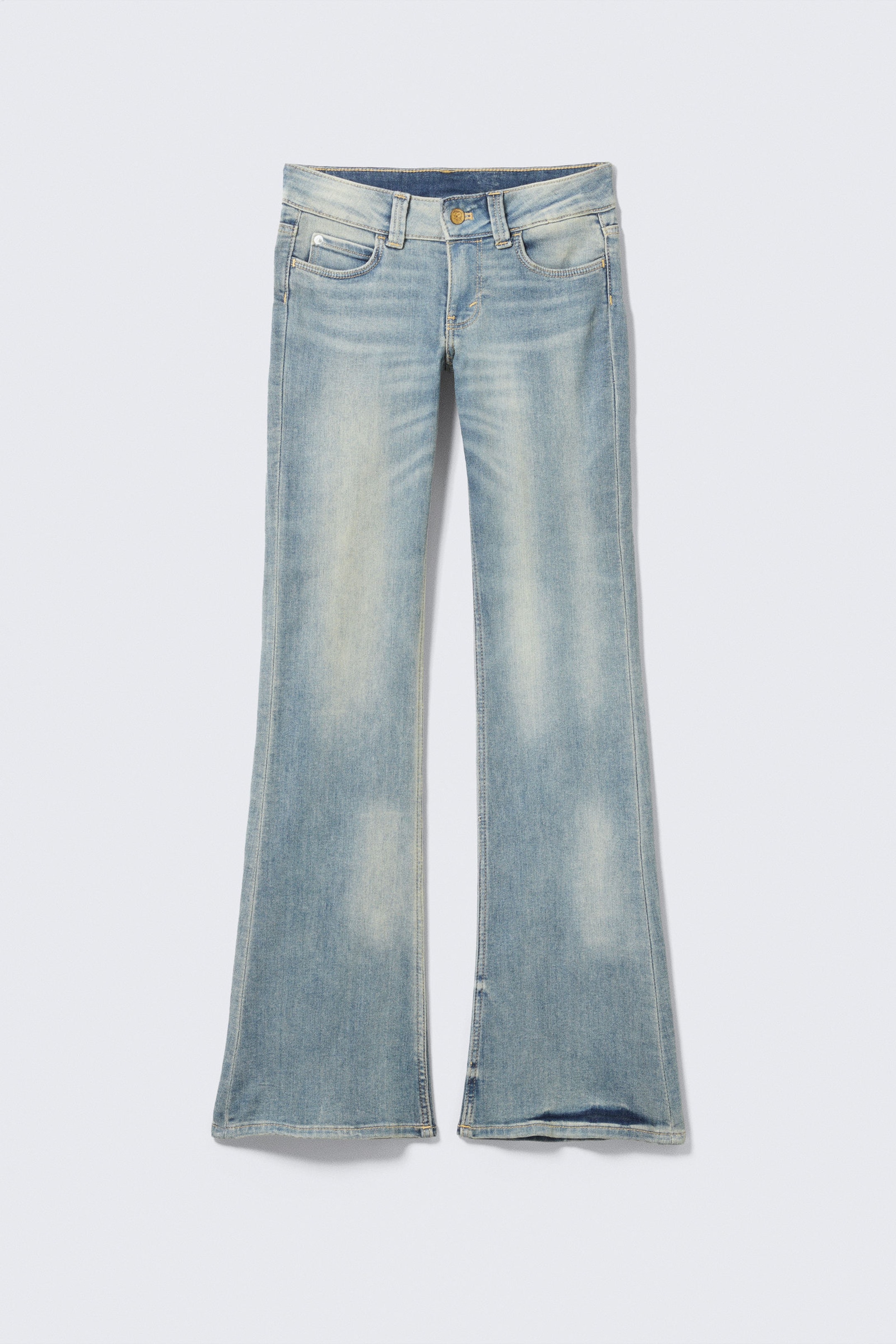 Cloudy Blue - Mittelblau - Booty Bei – Low Waist Skinny Bootcut Jeans - 4