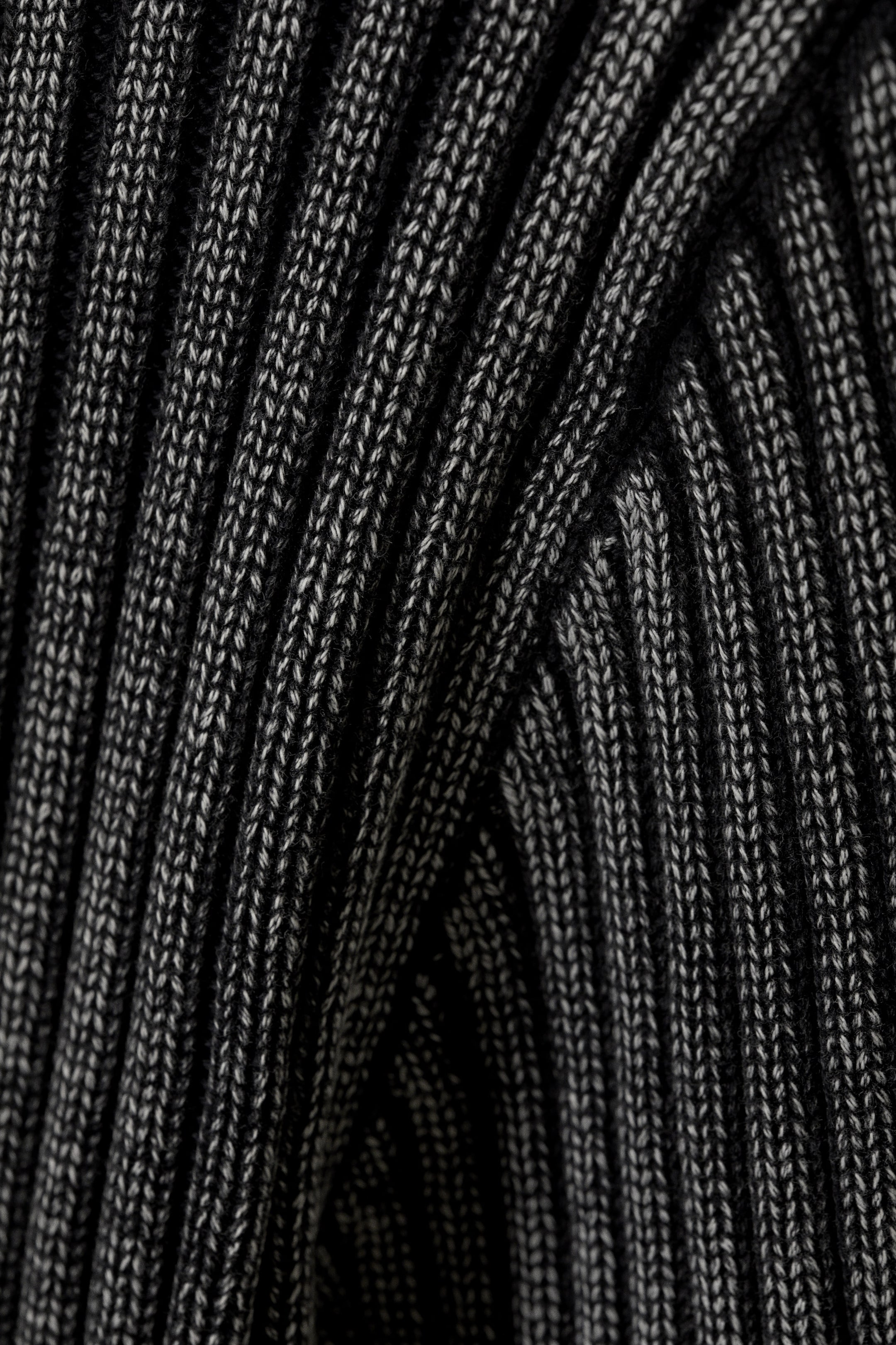 Washed Black - Slim V-neck Knitted Sweater - 1