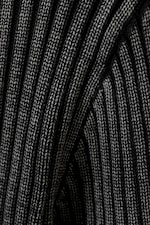 Washed Black - Slim V-neck Knitted Sweater - 1