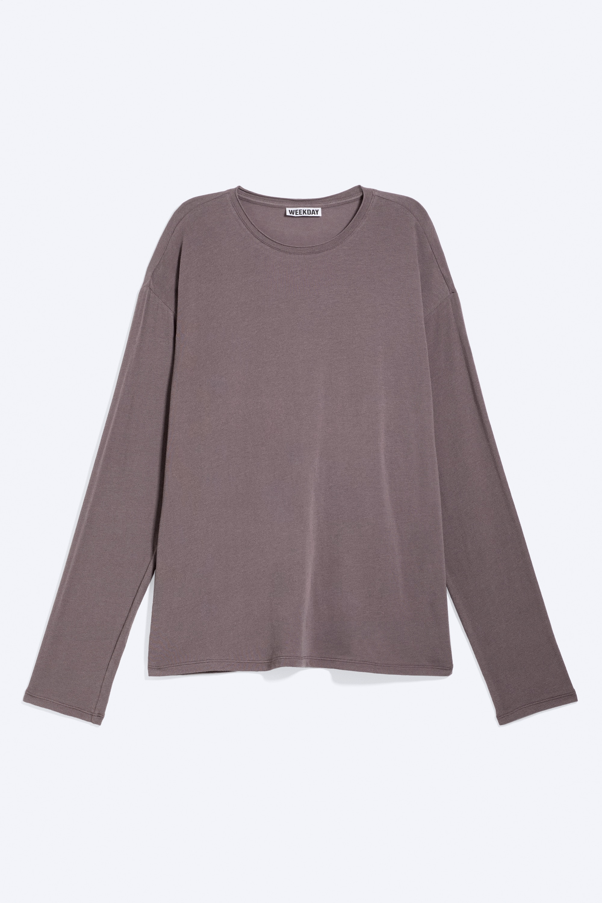 T-shirt a maniche lunghe loose - Viola lavato/Grigio scuro/Bianco