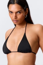 Black - Strappy Triangle Bikini Top - 0