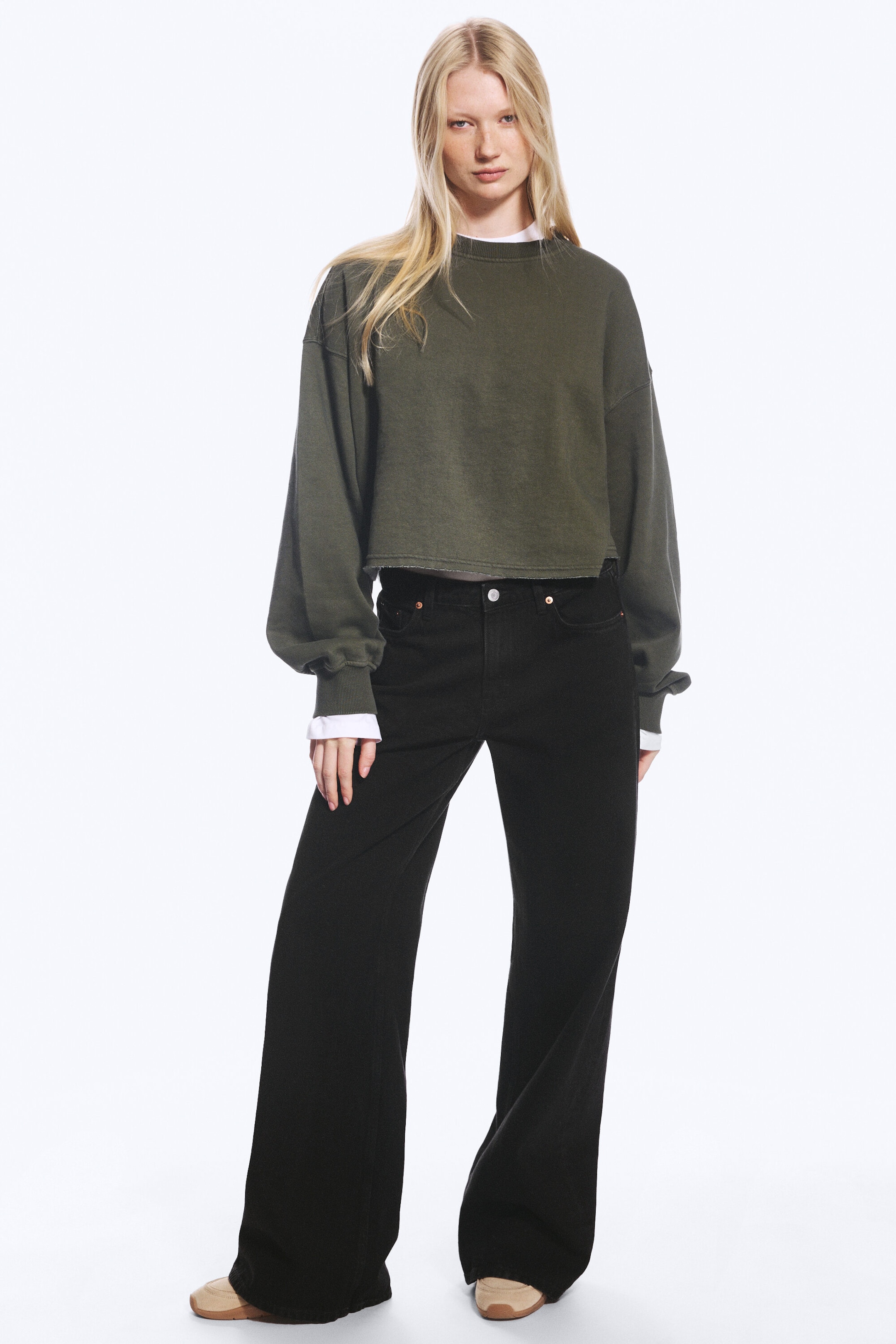 Tuned Black - Black - Paz Mid Rise Wide Jeans - 1