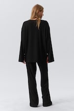 Black - Relaxed Long-Sleeved Jersey Top - 2