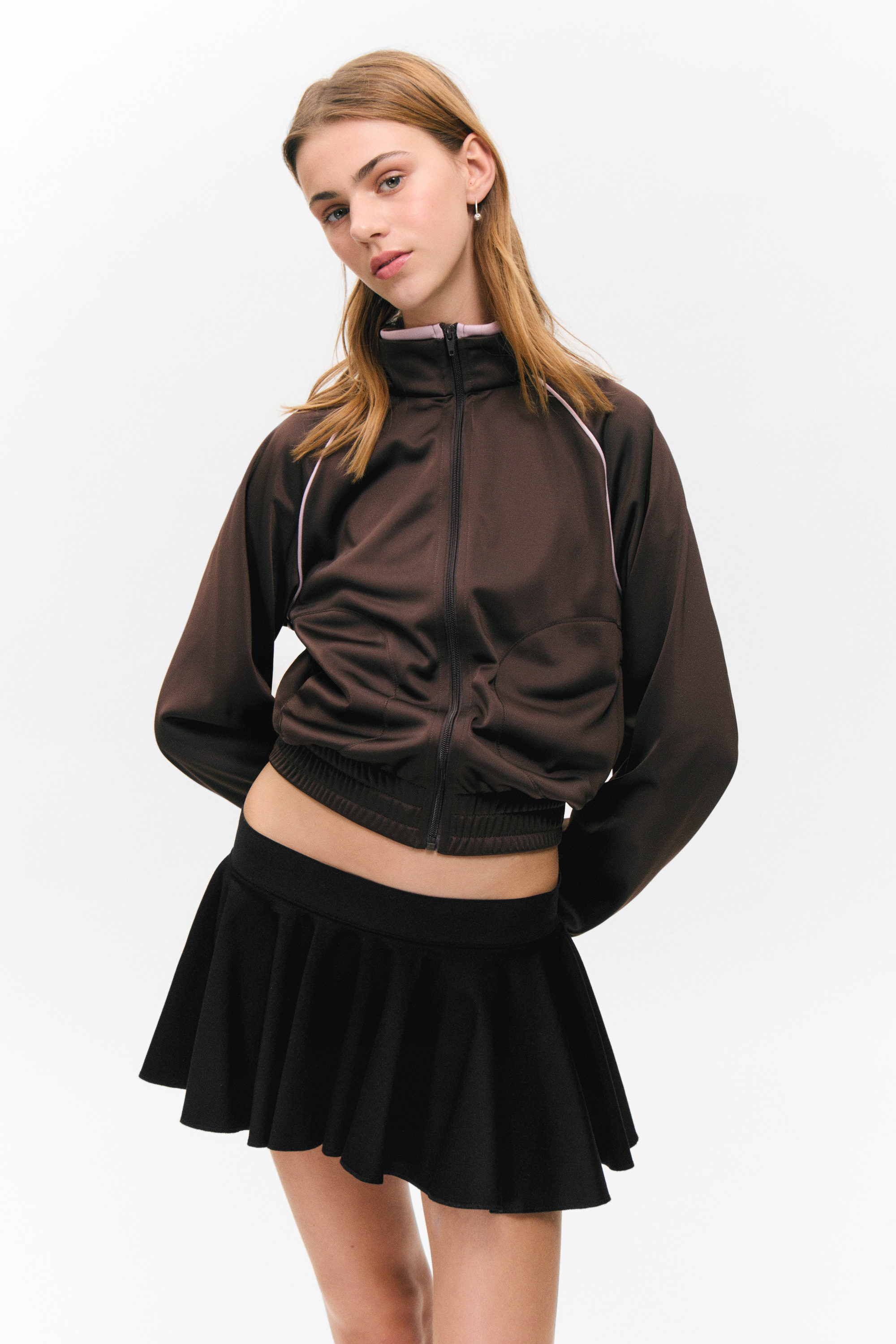 Black - Low Rise Flared Mini Skort - 2