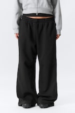 Black - Loose Long Heavyweight Sweatpants - 1
