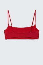 Bright Red - Scoop Neck Bikini Top - 4