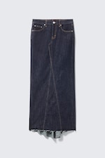 Blue Rinse – Bleu foncé - Jupe longue ajustée en denim taille basse - 5