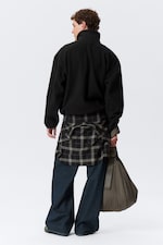 Zwart - Fleecejack met rits - Loose Fit - 2