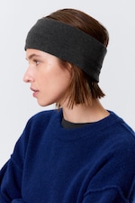 Dark Grey Melange - Ribbed Double-Layered Headband - 0