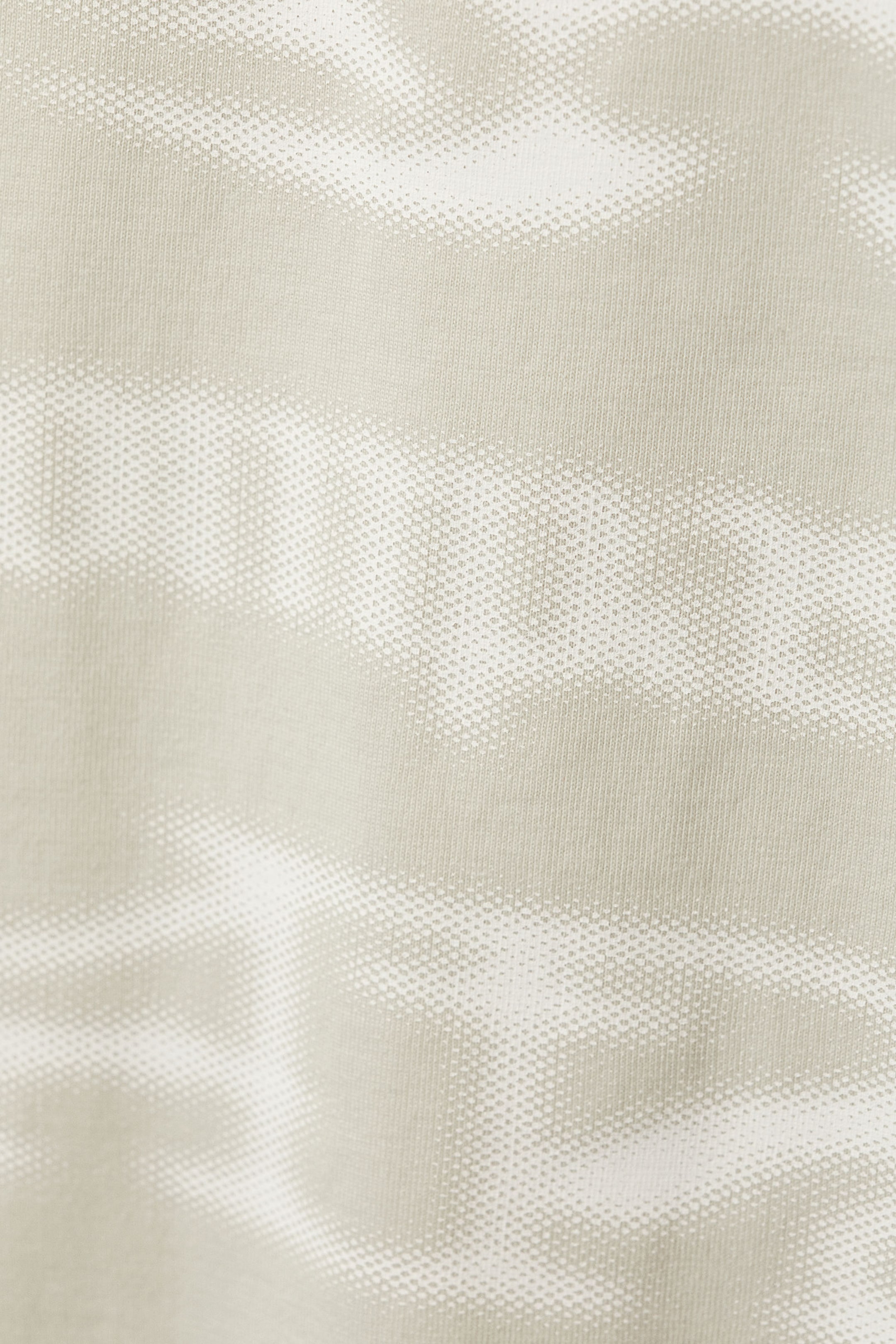 Light Beige - Compassion - Long-Sleeved Boat-Neck Printed Cotton Top - 5