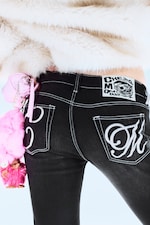 Polly Black Print - Black - Fancy Booty Bei Low Rise Skinny Bootcut Jeans - 3