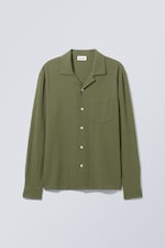 Khaki green - Relaxed Resort Shirt - 0