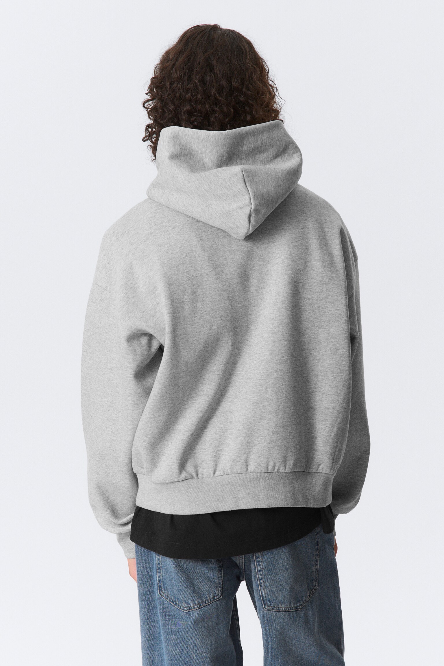 Loose Fit Hoodie - Grey Melange/Black/Dark Blue - 5