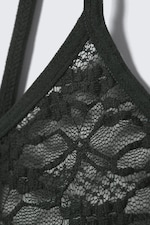 Mörkgrå - Lace Pyjama Tank Top - 1